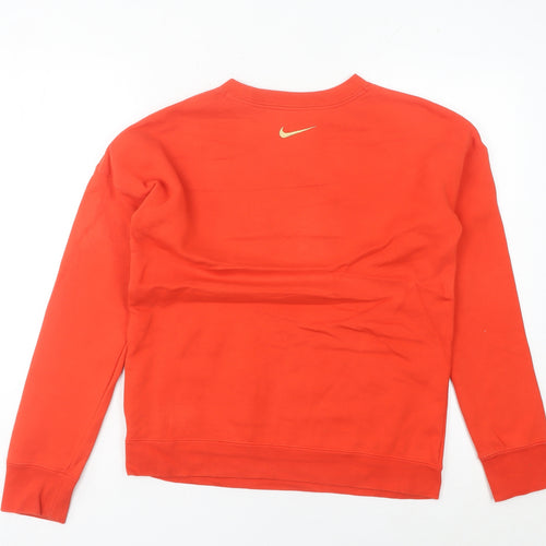 Nike Teens Red Pullover Sweatshirt Size 6 Logo Crew Neck