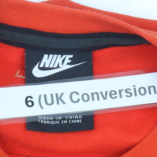 Nike Teens Red Pullover Sweatshirt Size 6 Logo Crew Neck
