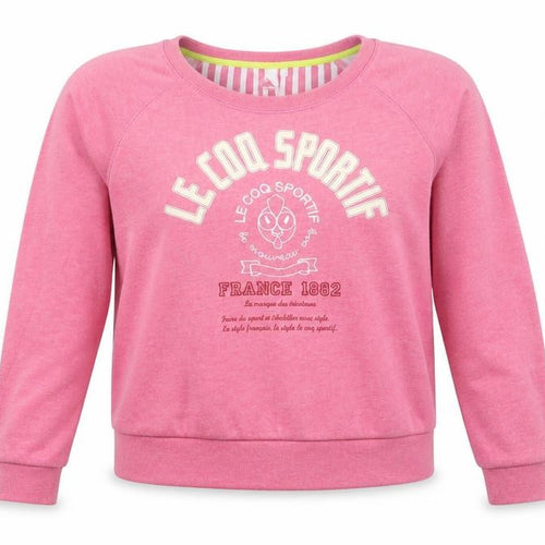 Le Coq Sportif Womens Pink Sweatshirt Size 10 Graphic Print Lined