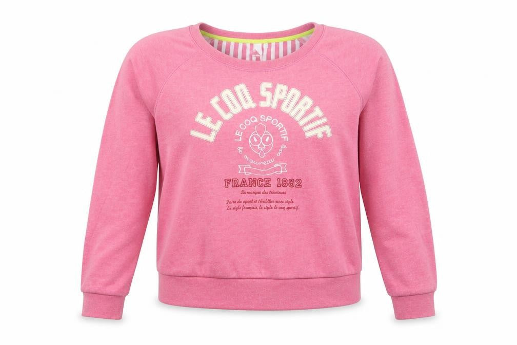 Le Coq Sportif Womens Pink Sweatshirt Size 10 Graphic Print Lined