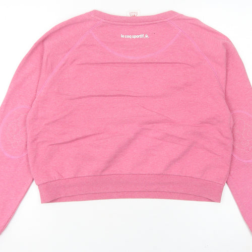 Le Coq Sportif Womens Pink Sweatshirt Size 10 Graphic Print Lined