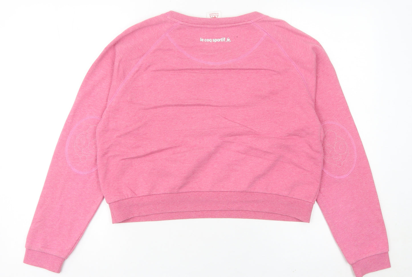 Le Coq Sportif Womens Pink Sweatshirt Size 10 Graphic Print Lined