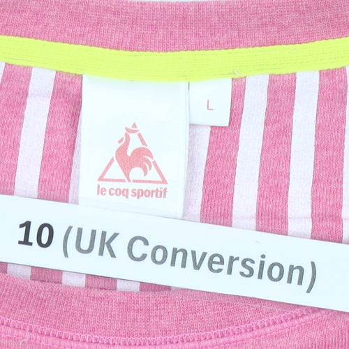 Le Coq Sportif Womens Pink Sweatshirt Size 10 Graphic Print Lined