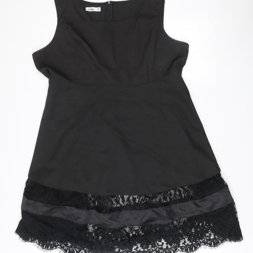 Nextmia Womens Black Lace Trim Sheath Dress Size 26 Plus