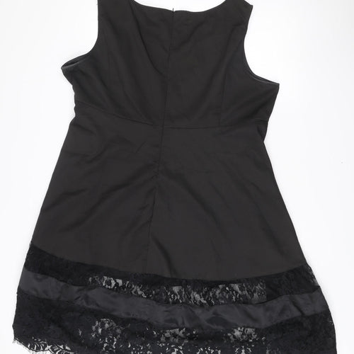Nextmia Womens Black Lace Trim Sheath Dress Size 26 Plus