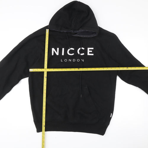 NICCE London Mens Black Pullover Hoodie Size L Graphic Logo