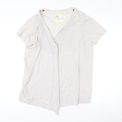 Betty Jackson Black Womens Beige Size 20 Cardigan Linen Cotton V-Neck