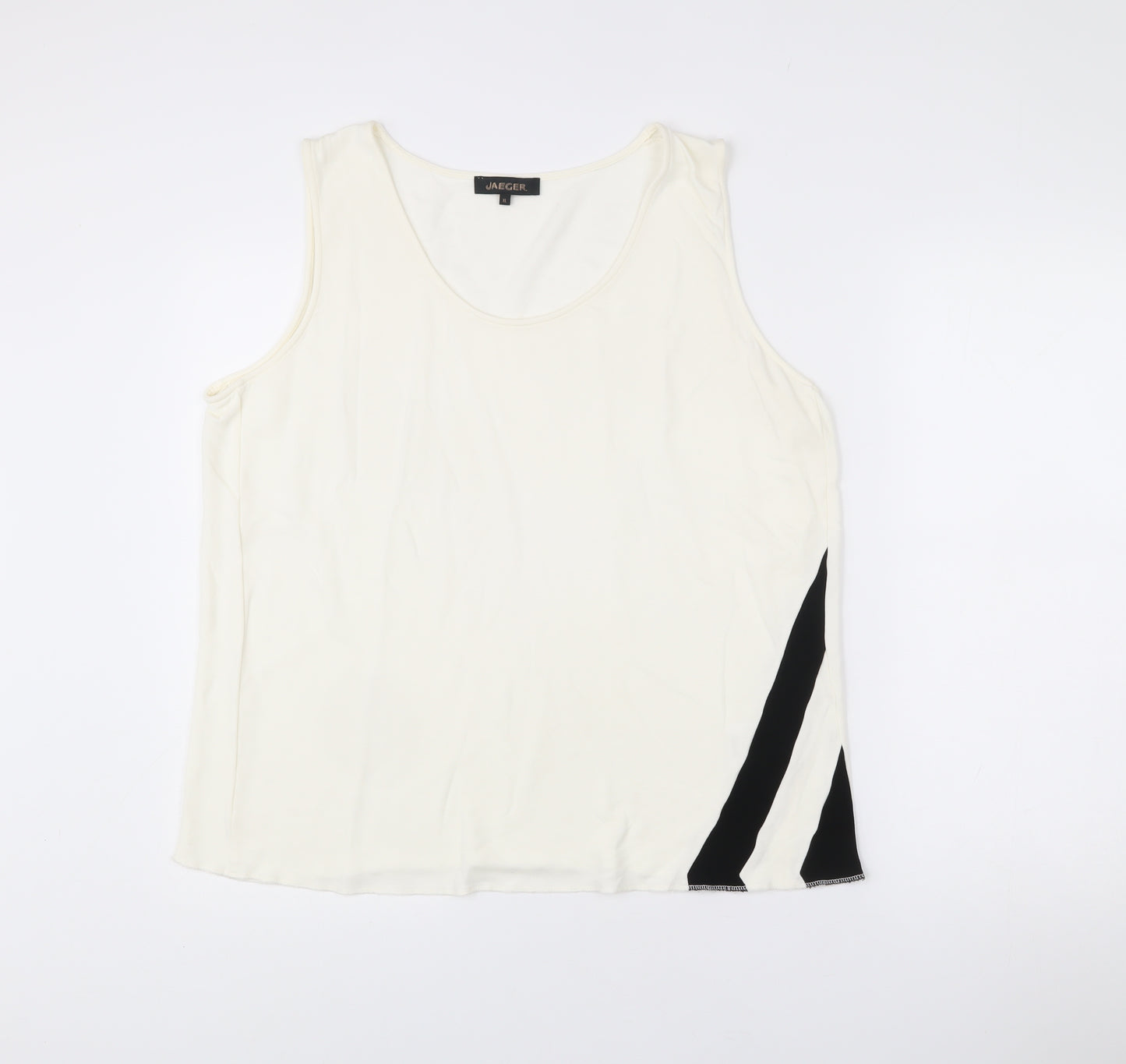 Jaeger Womens Ivory XL Sleeveless Tank Top Scoop Neck Viscose