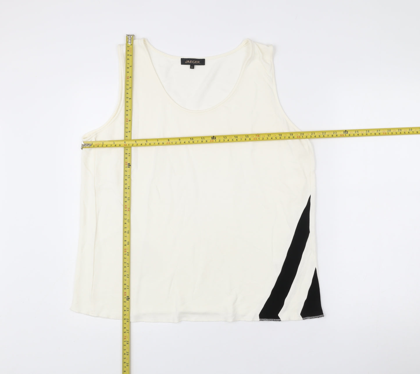 Jaeger Womens Ivory XL Sleeveless Tank Top Scoop Neck Viscose