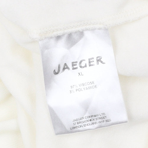 Jaeger Womens Ivory XL Sleeveless Tank Top Scoop Neck Viscose