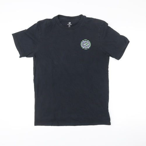 Converse Mens Black XS Graphic Logo T-Shirt Crew Neck Cotton