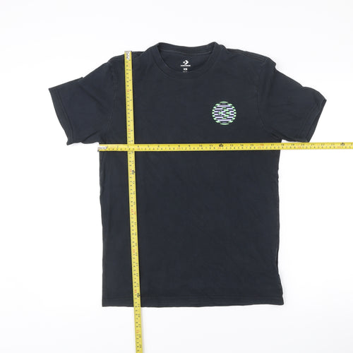 Converse Mens Black XS Graphic Logo T-Shirt Crew Neck Cotton