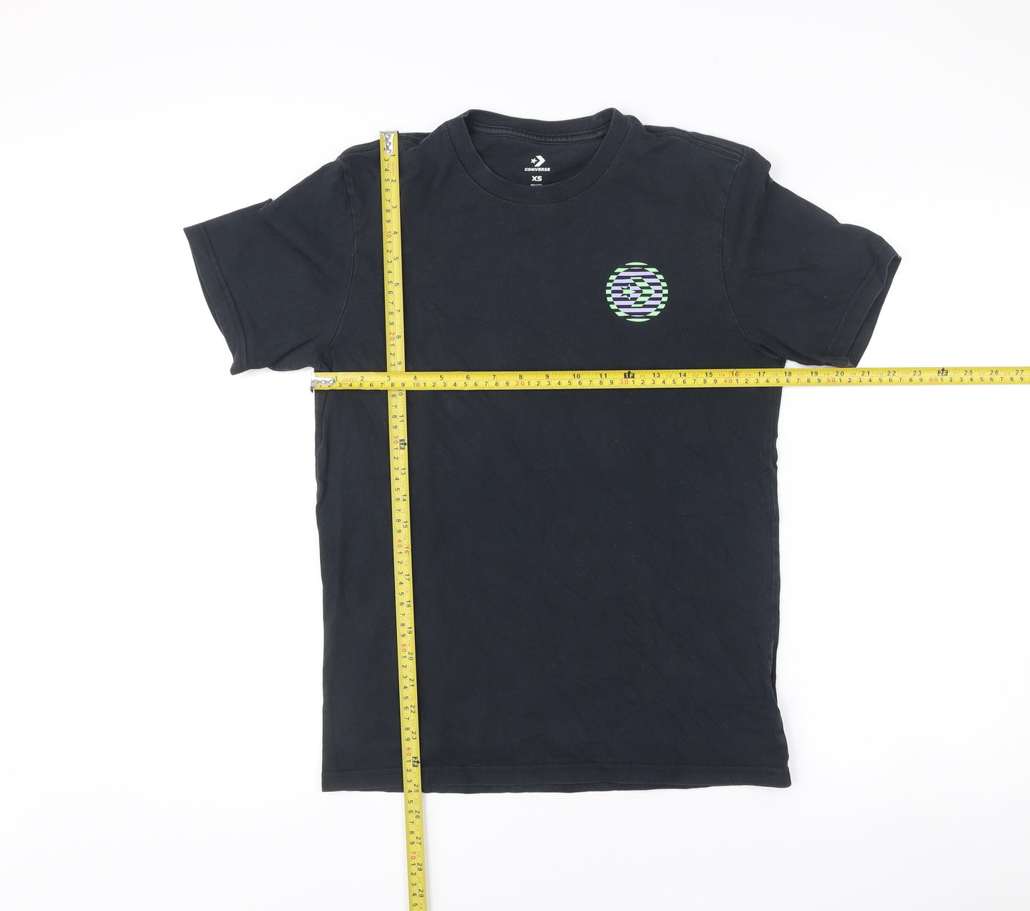 Converse Mens Black XS Graphic Logo T-Shirt Crew Neck Cotton