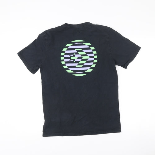 Converse Mens Black XS Graphic Logo T-Shirt Crew Neck Cotton