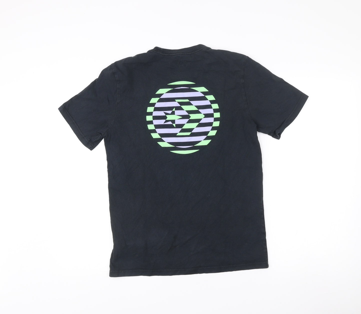 Converse Mens Black XS Graphic Logo T-Shirt Crew Neck Cotton