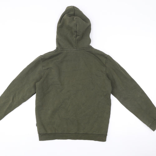 Puma Boys Green Pullover Hoodie Logo Print Size 13-14 Years
