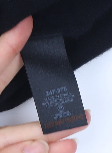 NEXTMIX Women’s Black White Roll Neck Wool Cashmere Jumper Size S