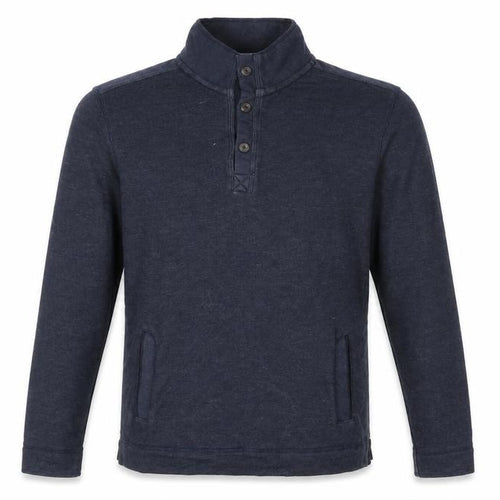 Boston Crew Mens Blue Henley Jumper Size L Long Sleeve Cotton Blend