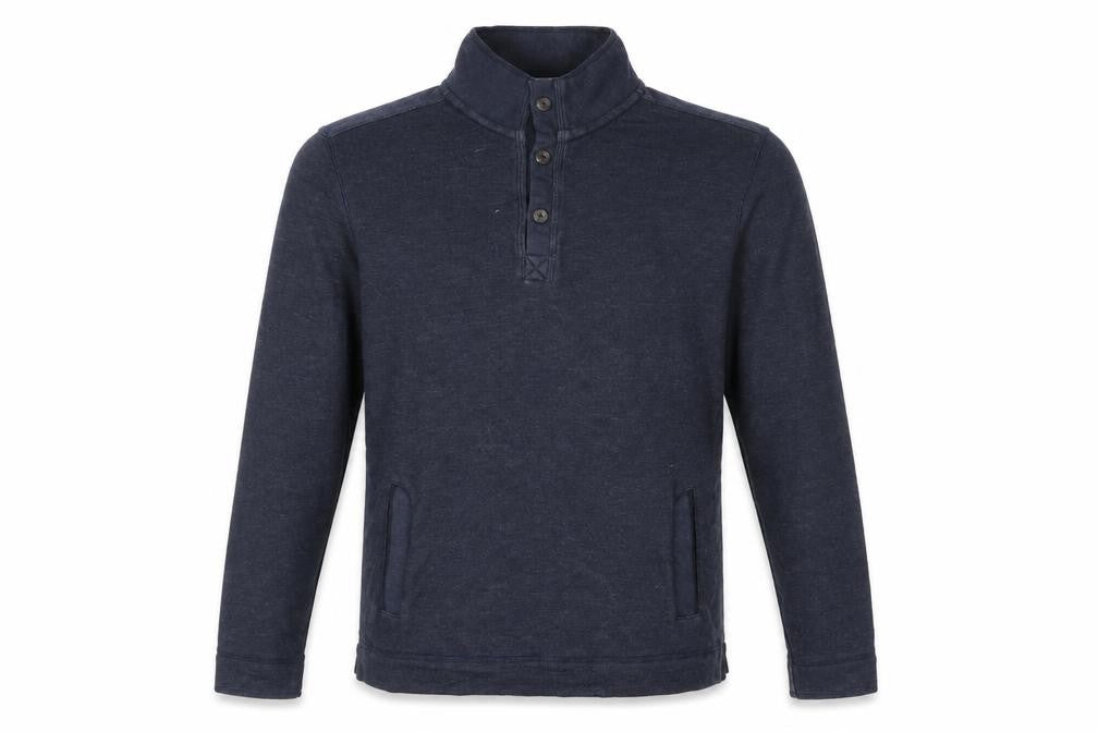 Boston Crew Mens Blue Henley Jumper Size L Long Sleeve Cotton Blend