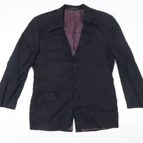 Ted Baker Mens Navy 42R Wool Blazer Jacket Two-Button Formal