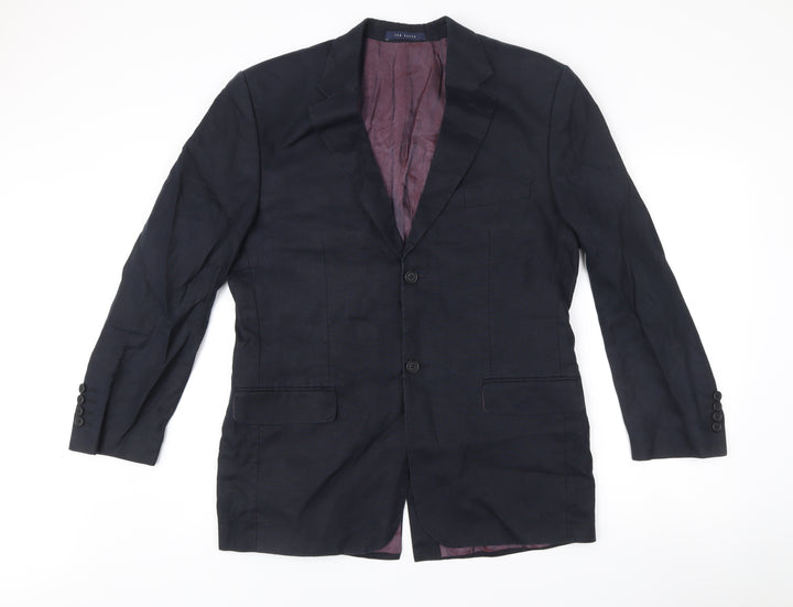 Ted Baker Mens Navy 42R Wool Blazer Jacket Two-Button Formal
