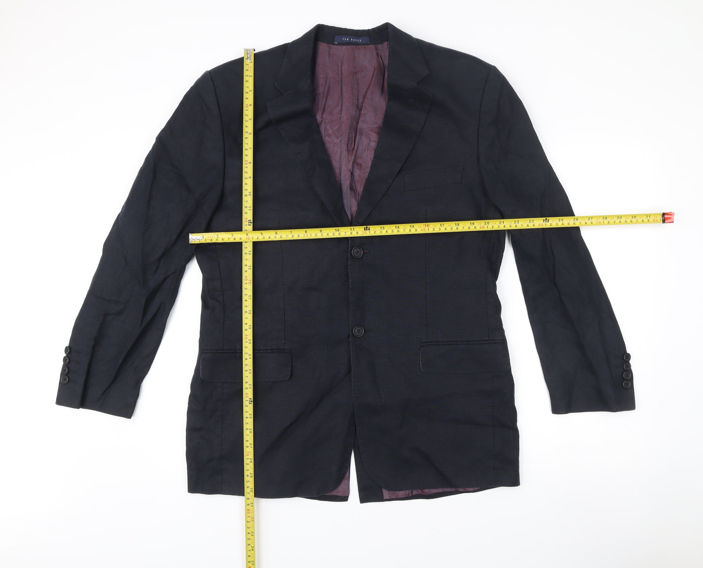 Ted Baker Mens Navy 42R Wool Blazer Jacket Two-Button Formal