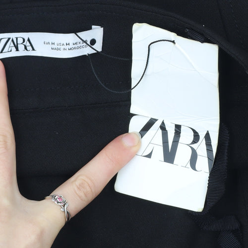 Zara Women Black M Sweetheart Camisole Tank Top Spaghetti Strap Slim Fit