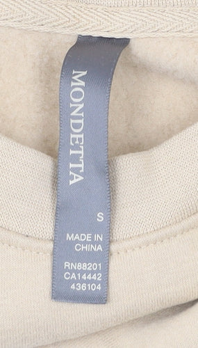 Mondetta Women Beige Small Pullover Quilted Sweatshirt