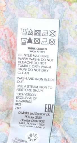 Marks and Spencer Womens Multicoloured Floral A-Line Skirt Size 12