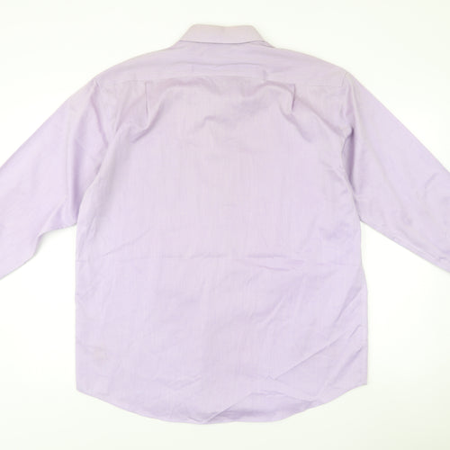 Marks and Spencer Men’s Purple Non-Iron Formal Dress Shirt 16” Collar Regular Fit