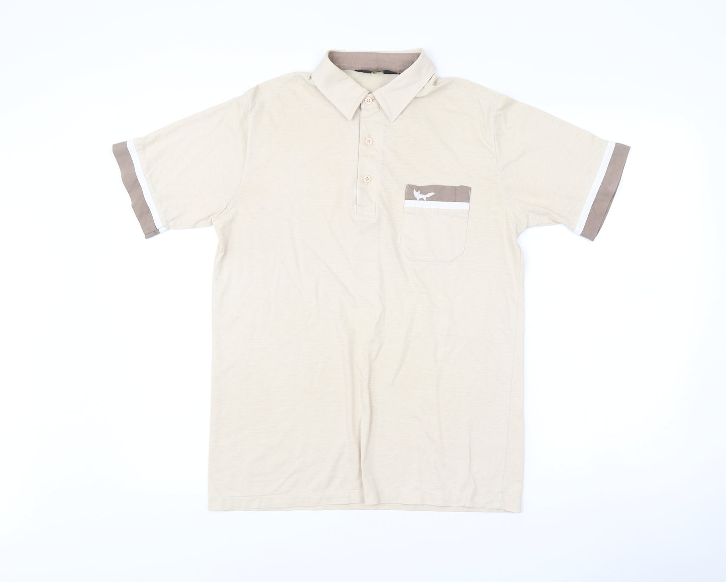 Wolsey Men's Beige Polo Shirt M Cotton Blend Collared Casual