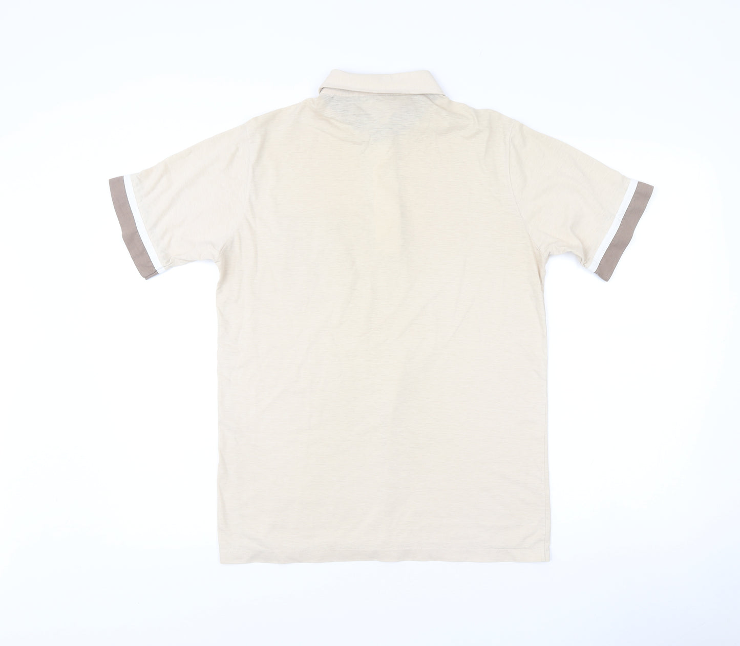 Wolsey Men's Beige Polo Shirt M Cotton Blend Collared Casual