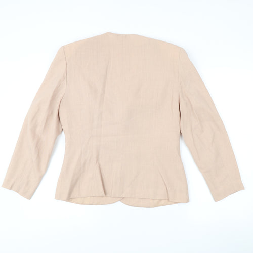 Jacques Vert Women’s Beige Wool Blend Double-Breasted Jacket Size 12