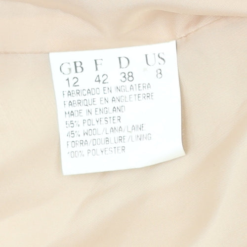 Jacques Vert Women’s Beige Wool Blend Double-Breasted Jacket Size 12