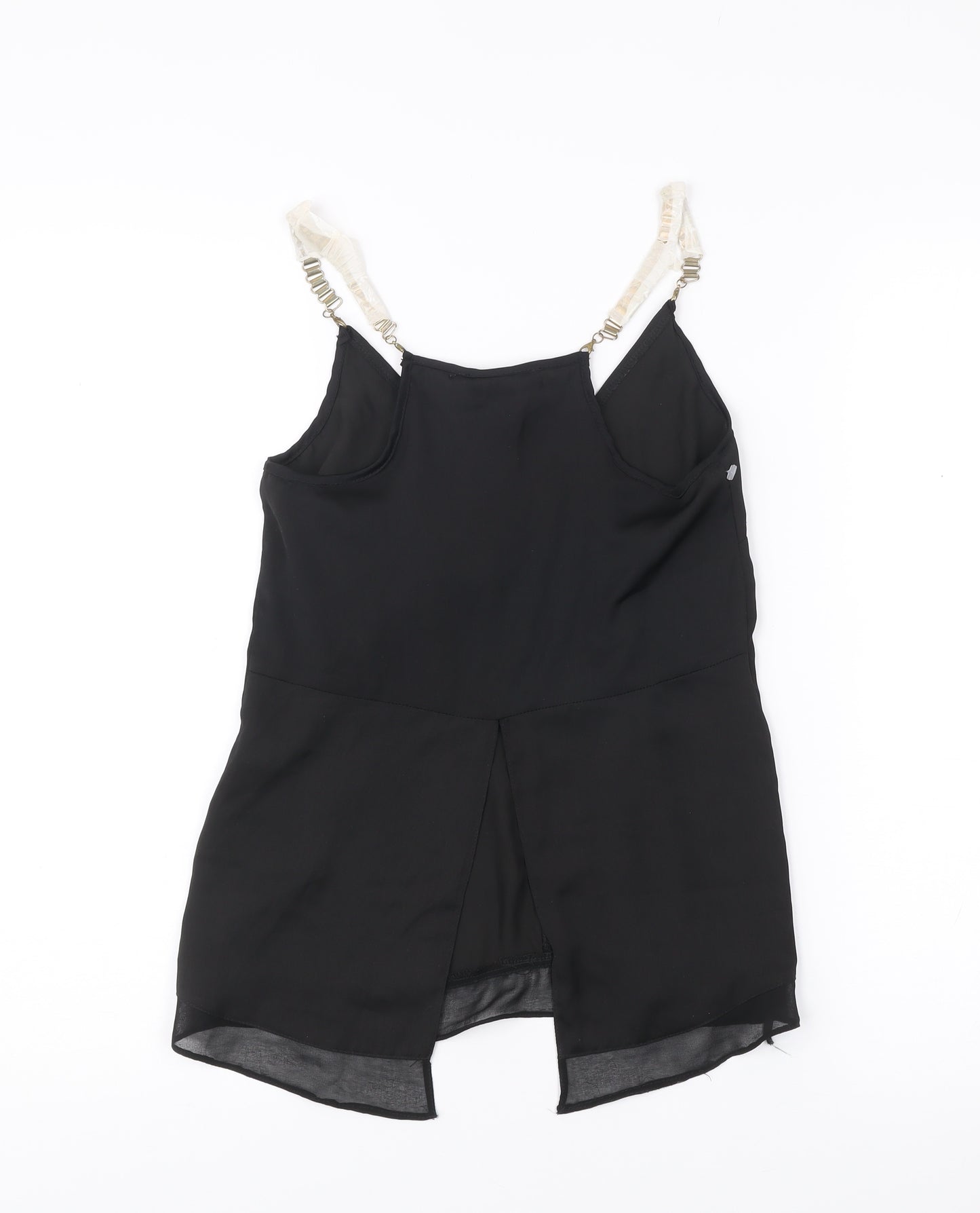 Lipsy London Women’s Black Size 4 V-Neck Chiffon Tank Top