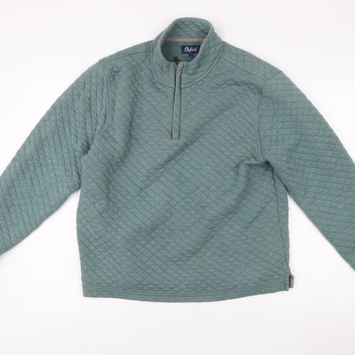Oxford Men’s Green L Quilted 1/4 Zip Pullover Jumper