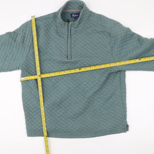 Oxford Men’s Green L Quilted 1/4 Zip Pullover Jumper