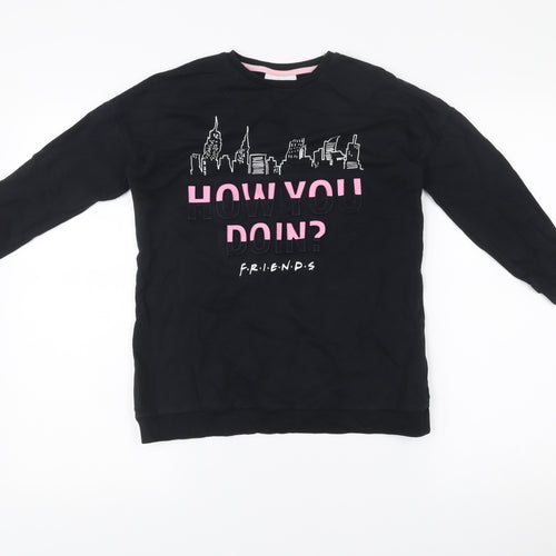 George Girls Friends Black Long Sleeve T-Shirt 5-6 Years Graphic Pullover