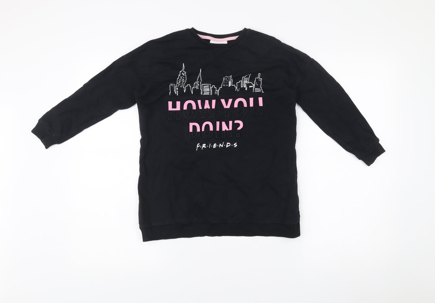 George Girls Friends Black Long Sleeve T-Shirt 5-6 Years Graphic Pullover