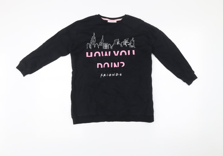 George Girls Friends Black Long Sleeve T-Shirt 5-6 Years Graphic Pullover