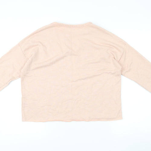 Zara Trafaluc Women Beige S Pullover Sweatshirt Graphic Print