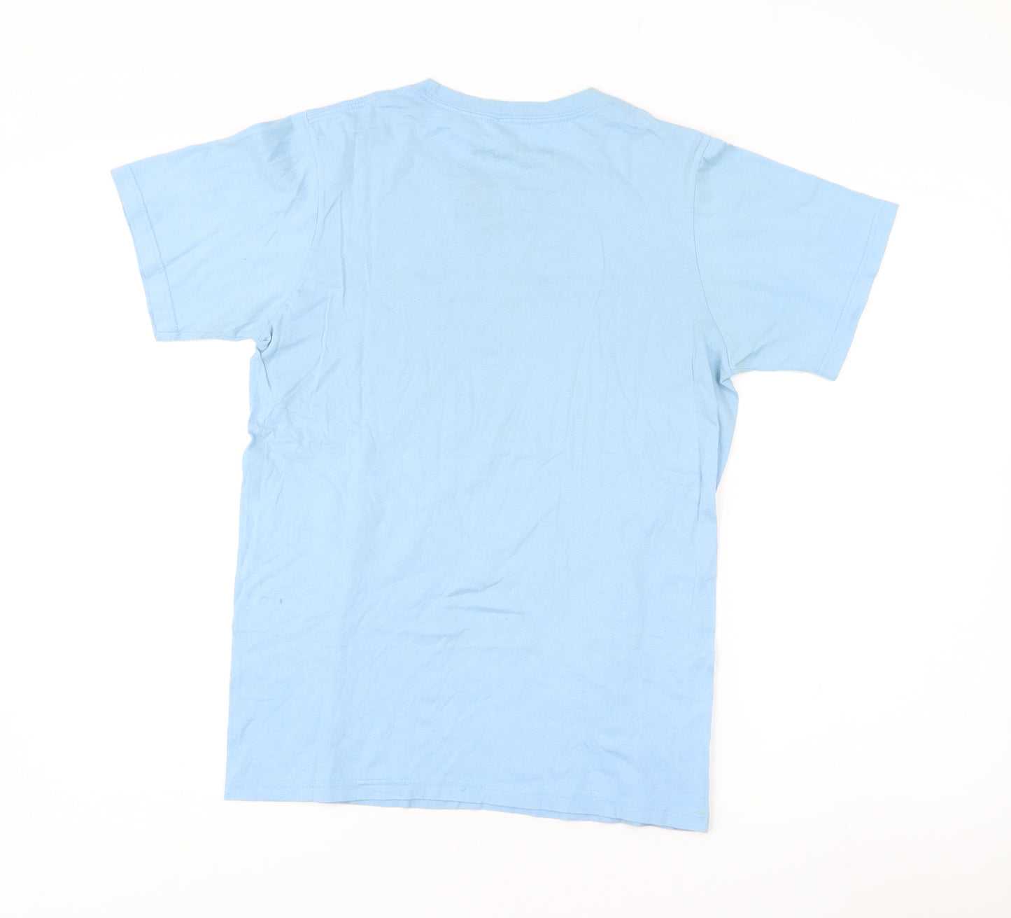 Hurley Men's Blue Small Graphic Print Cotton Crew Neck T-Shirt