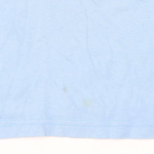 Hurley Men's Blue Small Graphic Print Cotton Crew Neck T-Shirt
