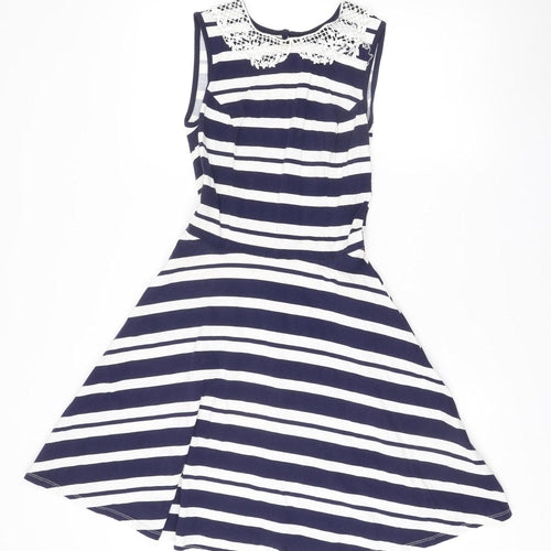 Dorothy Perkins Women’s Blue White Striped A-Line Dress Size 6