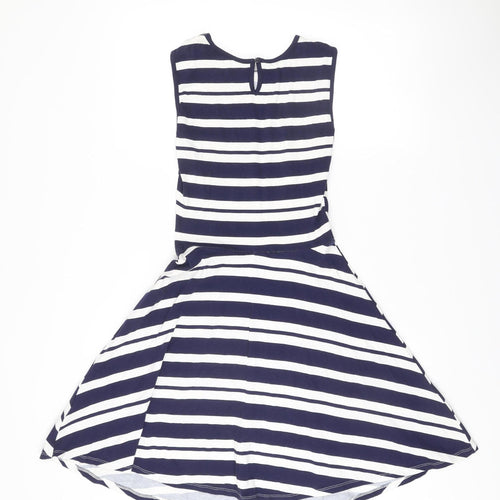 Dorothy Perkins Women’s Blue White Striped A-Line Dress Size 6
