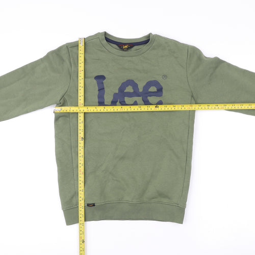 Lee Boys Green Logo Sweatshirt 10-11 Years Crew Neck Pullover Regular Fit