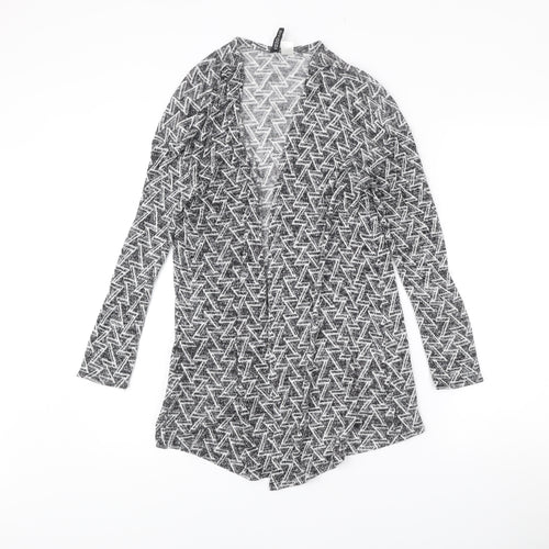 Divided Womens Grey XS Geometric Knit Long Sleeve Cardigan