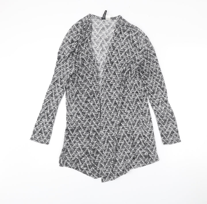 Divided Womens Grey XS Geometric Knit Long Sleeve Cardigan