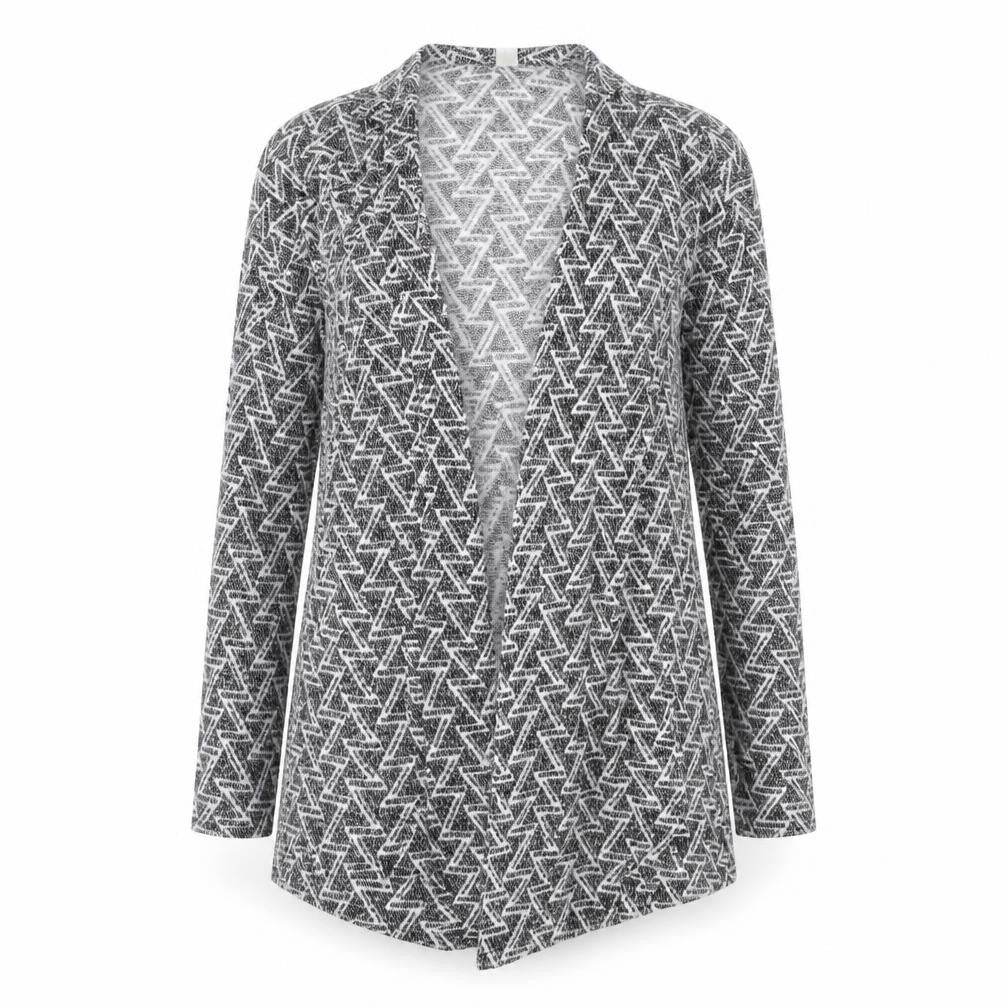 Divided Womens Grey XS Geometric Knit Long Sleeve Cardigan