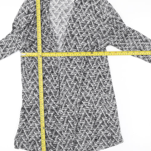 Divided Womens Grey XS Geometric Knit Long Sleeve Cardigan